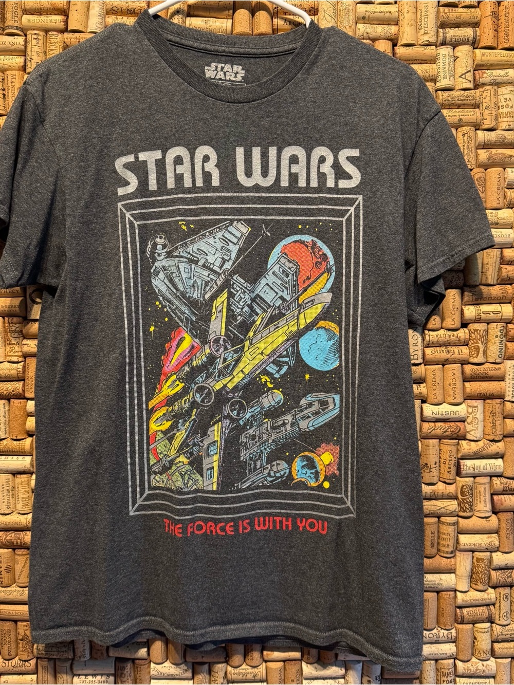 Star Wars Black Tee with White Logo Print